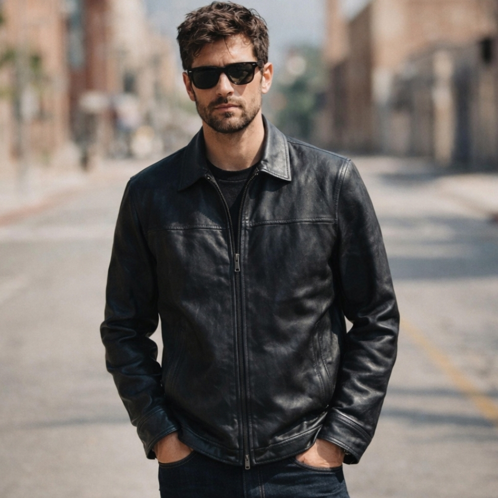 Wilsons Leather M. Julian Supple Bomber Black Long Moto Classis Jacket Sz XL